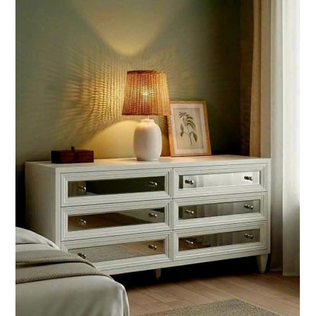 Z Gallerie : Tủ 6 Ngăn Kéo Ngang + Sơn Mài, Gương
